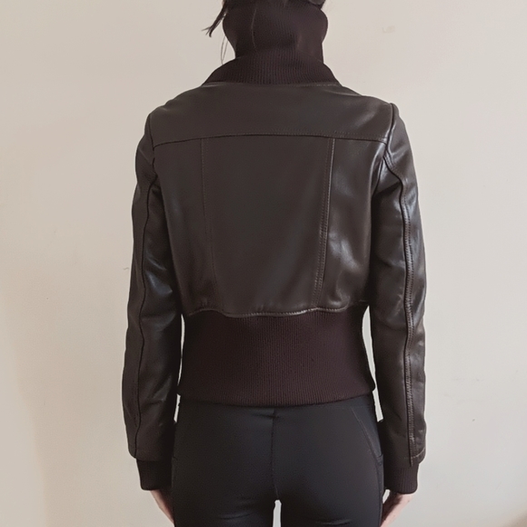 Danier Genuine Leather Brown Coat - Picture 3 of 8